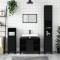 vidaXL Set mobilier de baie, 3 piese, negru, lemn compozit 3190308