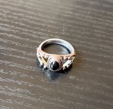 Inel Boho-Chic deosebit, stil etnic/tribal cu piatră neagră (Mărimea 56/57)