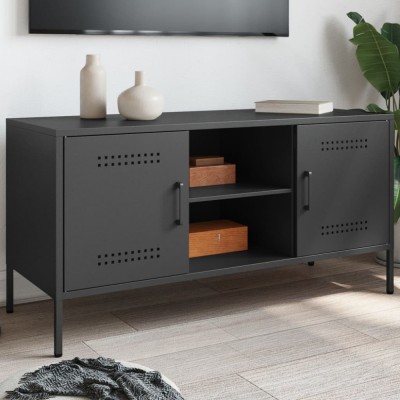 vidaXL Dulap TV, negru, 100,5x39x50,5 cm, oțel 842988 foto