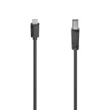Cumpara ieftin Cablu USB-C la USB-B Hama, 1.5m, USB 2.0, 480 Mbps, Negru, Universal