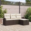 VidaXL Set de canapele pentru grădină cu pernă 4 pcs Maro Rattan poli 3360379