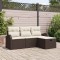 vidaXL Set de canapele pentru grădină cu pernă 4 pcs Maro Rattan poli 3360379