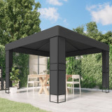 Pavilion cu acoperiș dublu, antracit, 3 x 3 m, vidaXL