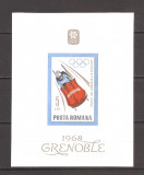 Romania 1967. LP.658 - J.O. de iarna Grenoble, colita, MNH, Nestampilat