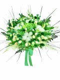 Buchet mediu personalizabil cu trandafiri, bumbac si flori uscate (Verde), Eventissimi&reg;