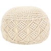 VidaXL Taburet puf macrame lucrat manual, 45 x 30 cm, bumbac