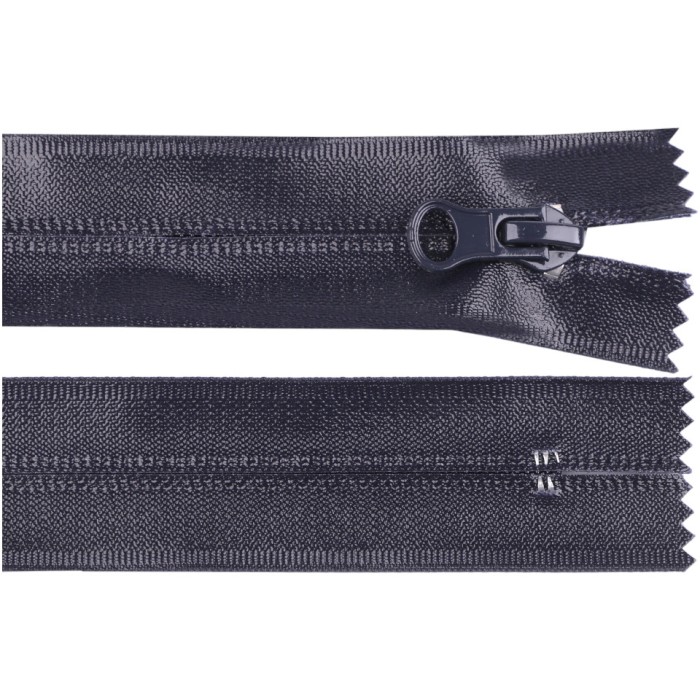 Fermoar spiralat nedetasabil rezistent la apa Crisalida, 18 cm, Bleumarin