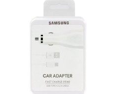 Incarcator Auto Samsung 15W EP-LN920+ EP-DN930,DUAL USB, Cablu USB Type-C Alb, Blister foto