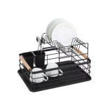 Suport Vase 2 Nivele Kinghoff Negru 43x32x27cm Otel Plastic Scurgator Tacamuri