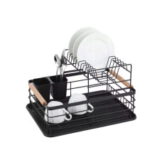 Suport pentru vase cu 2 nivele, otel-plastic 43x32x27 cm negru, Kinghoff