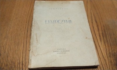 ION PILLAT - Limpezimi - Editie Bibliofila, Exemplar pe Carton JAPON CHAMOIS No. 68/100 - Editura Scrisul Romanesc, Craiova, 1928, 128 p. foto