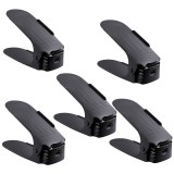 Set 5 Organizatoare Antiderapante si Ajustabile pentru Depozitare Incaltamine, din Plastic, 6x25.5x11/17 cm, Negru