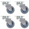 Gossi roti pivotante duble, 4 buc., 50 mm
