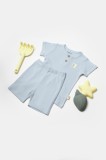 Cumpara ieftin Set tricou cu pantaloni Bamboo, blue, BabyCosy, 50%bumbac+50% bambus (Marime: 6-9 luni)