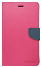 Husa tip carte Mercury Goospery Fancy Diary roz + bleumarin pentru Samsung Galaxy Tab 4 (SM-T230), Tab 4 LTE (SM-T235) 7&amp;quot; foto