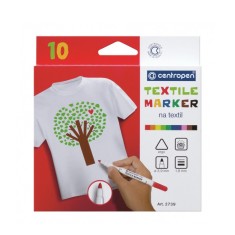 Set creativ markere pentru textil 10 culori, 7Toys