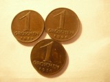 3 Monede 1 groschen Austria 1926 ,1927 , 1930 , cupru , cal. f. buna