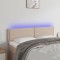 vidaXL Tăblie de pat cu LED cappuccino 144x5x78/88 cm piele ecologică 3121567
