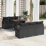 VidaXL Set de canapele pentru grădină 7 pcs Negru 100 x 55 x 73 cm 3349659