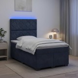 Cumpara ieftin Pat boxspring cu saltea Gri inchis 120 x 190 cm Catifea
