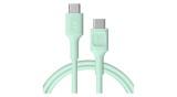 Cablu USB-C din silicon Greencell PowerFlex 1.2m 100W &Icirc;ncărcare rapidă PD Verde