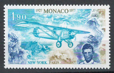 Monaco 1977 Mi 1268 MNH - 50 ani primul zbor New York - Paris, Charles Lindbergh foto