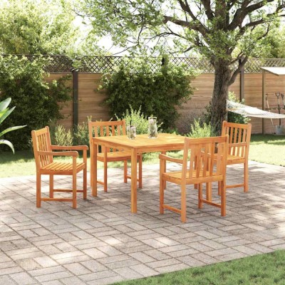 vidaXL Set de masă pentru grădină 5 pcs Maro Lemn masiv de acacia 3375646 foto