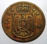 Moneda Romania 5 Lei 1930 Mihai I, Nichel-Alama, KM#48, 21mm, 3.5g