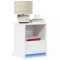 Noptiere cu lumini LED, 2 buc., alb, lemn prelucrat