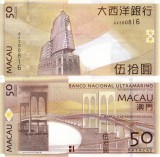MACAU 50 patacas 2017 (BANCO NACIONAL ULTRAMARINO) UNC!!!