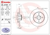 BREMBO 08.A729.17 PRIME LINE - With Bearing Kit Disc frana