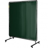 Perdea sudura impotriva scanteilor Vevor 183x183 cm, cadru otel, 4 roti, Verde