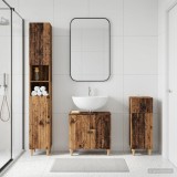 Cumpara ieftin Set de cabinet pentru baie cu 3 piese ALKMAAR Lemn vechi
