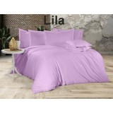 Cumpara ieftin Lenjerie de pat dublu din microfibră , cu 2 fete de perna si cearceaf cu elastic 160x200cm Lila