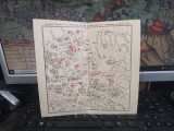 Harta Bucuresti 1934, Centrul Capitalei, Institutii Stat/Particulare, 21x22cm, Stare Buna