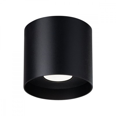 Lustră De Tavan Mika Negru Din Aluminiu, 1 Bec Cilindric Minimalist De Interior foto