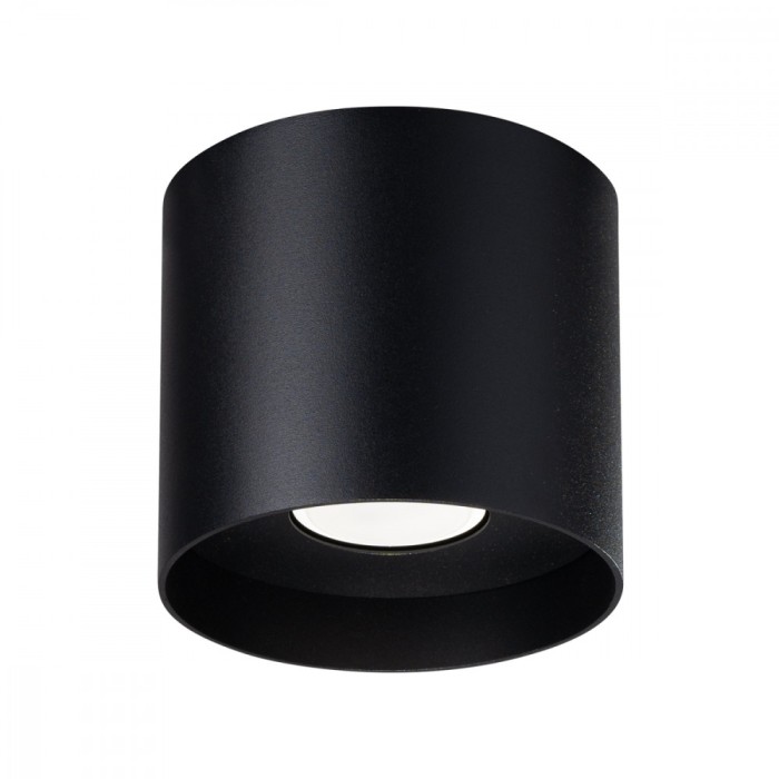 Lustră De Tavan Mika Negru Din Aluminiu, 1 Bec Cilindric Minimalist De Interior