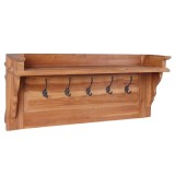 Cumpara ieftin Cuier de haine de perete, 80x16,5x35 cm, lemn masiv de tec