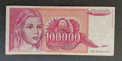 Iugoslavia - 100 000 Dinari / dinara (1989) foto