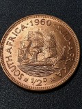 C2 Africa de sud 1/2 penny 1960 UNC din foto, America Centrala si de Sud