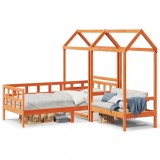 Gossi set pat zi/banca acoperis maro ceruit 90x200cm lemn masiv pin