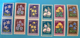 TIMBRE ROMANIA LP 977/1979 FLORI PROTEJATE IN ROMANIA -Serie in pereche -MNH
