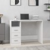 Birou Alb cu Sertare vidaXL, 102x50x76 cm, Lemn Prelucrat - Birou Calculator Modern, Spatiu Depozitare