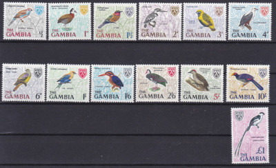 DB1 Fauna Pasari Gambia 1966 13 v. MNH foto