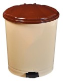 Cos gunoi Plastina din plastic, forma semiovala, diverse culori, cu pedala si capac batant, 18L
