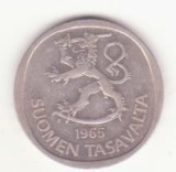 Monedă argint Finlanda 1 marcă 1965