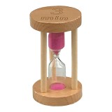 Clepsidra Lemn Rotunda 3 Minute 9cm Decorativa Birou Living Natur
