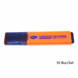 Cumpara ieftin Set 10 Markere Evidentiatoare DACO, Varf de 2-5 mm, Portocalii, Marker Evidentiator, Markere, Marker Portocaliu, Markere Portocalii, Marker cu Vopsea