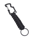 Cumpara ieftin Carabina multifunctionala metalica cu snur paracord si inel pentru chei, 15 cm, negru, prindere sigura si utilizare zilnica