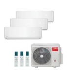 Sistem aer conditionat multisplit Vivax ACP-27COFM79AERI, 3 unitati interioare R-Design, 9000 + 9000 + 12000 BTU, Inverter, Wi-Fi, Autodiagnoza, Alb